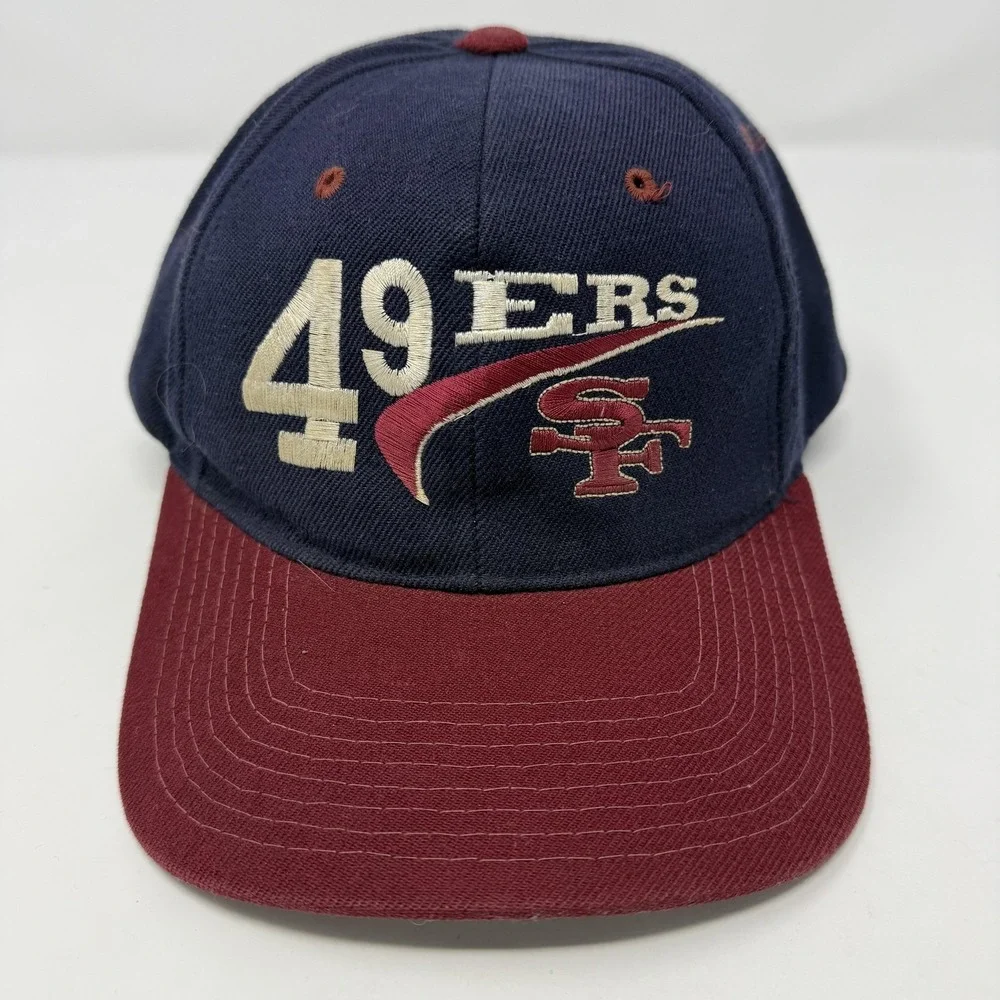 San Francisco 49ers Hat Cap Snapback Mens Blue Red NFL Football Script